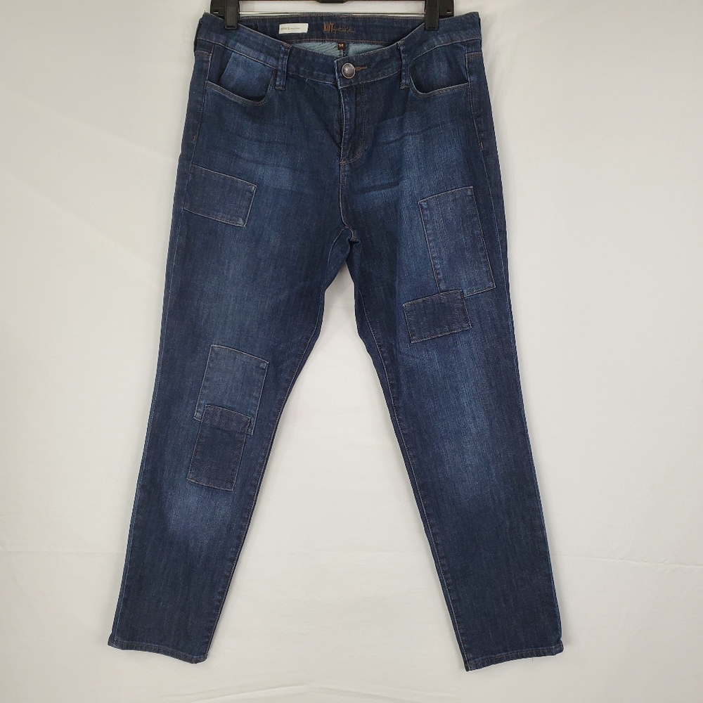Kut from the Kloth skinny jeans with patch accents - Picture 2 of 9